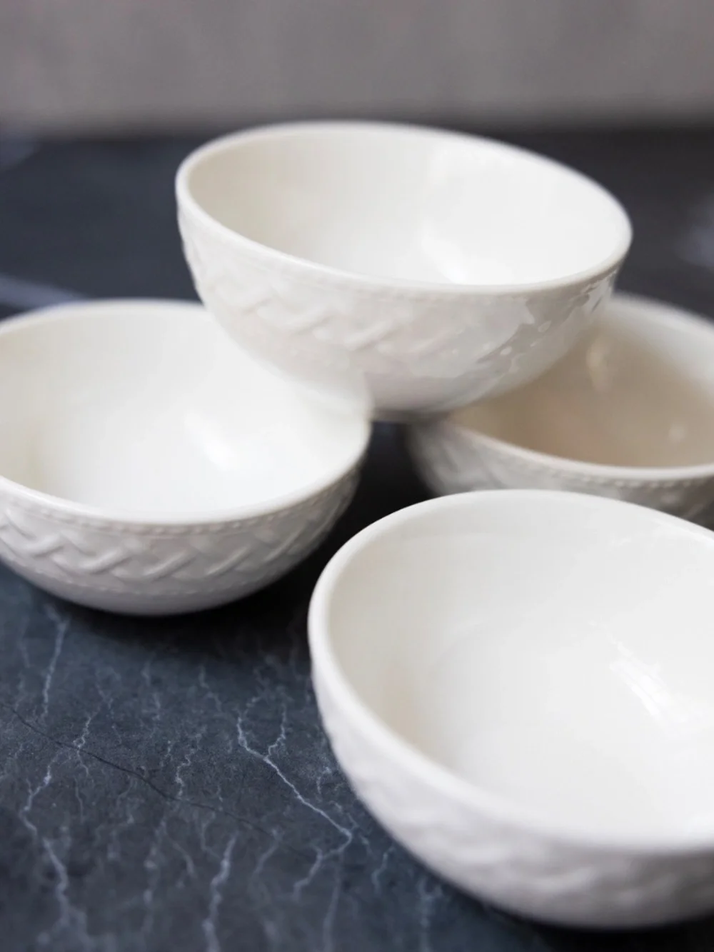 Set of 4 Philippe Richard TRELLIS small Dessert Bowls White 4